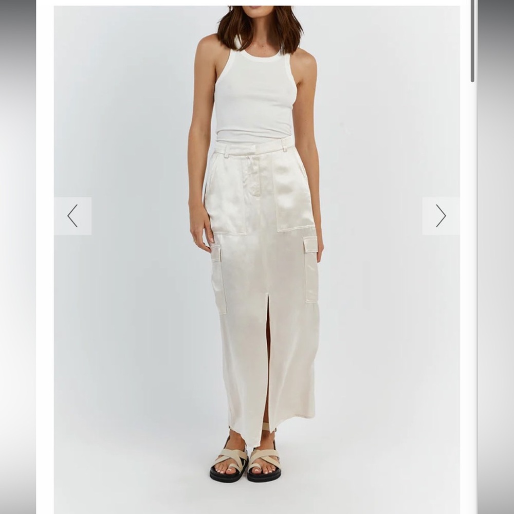 NWT DISSH Matilda Pearl Safari Midi Skirt